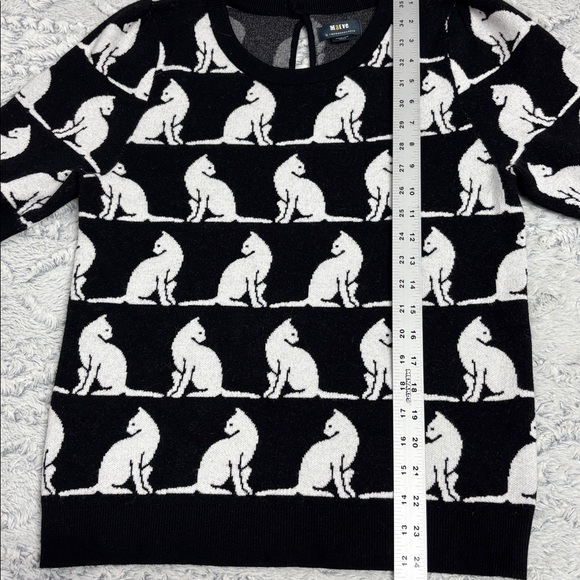 Maeve Anthropologie Short Sleeve Cat Sweater Medium - Picture 2 of 6